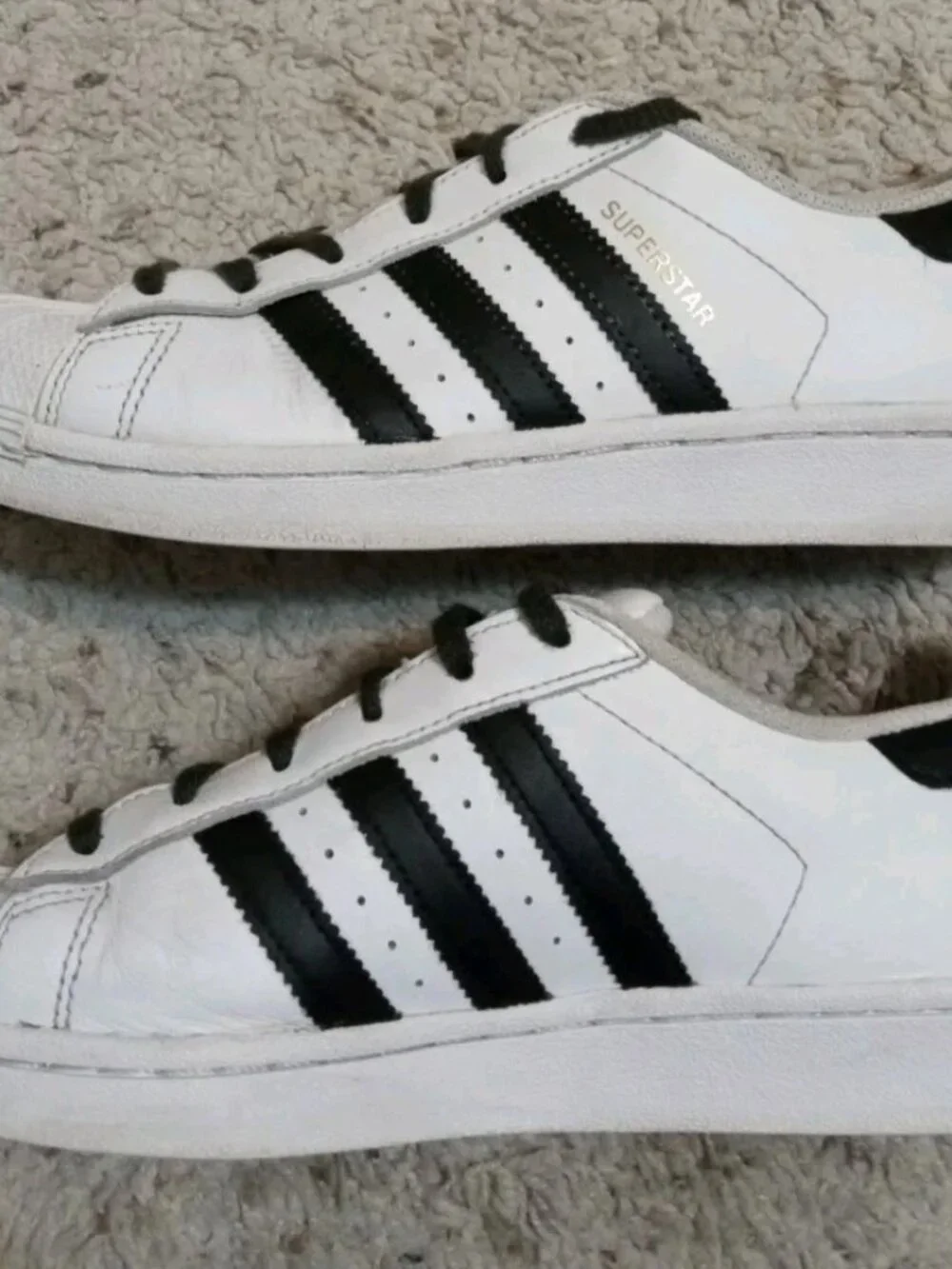 Adidas Superstar White With Black Stripe Kids 5 Sneakers Women's Size 6.5 C77154